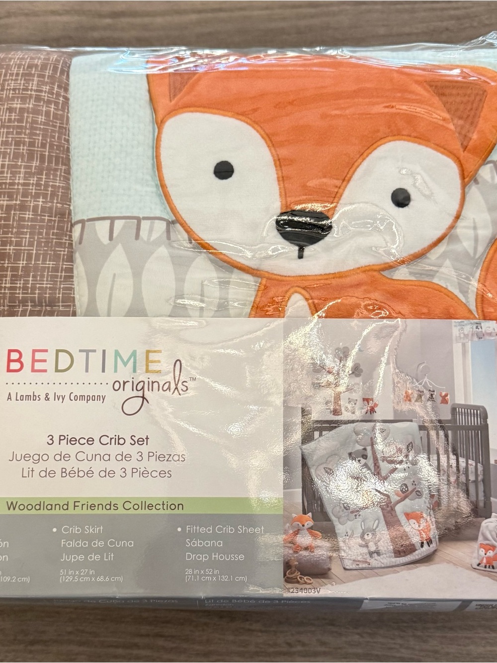 Bedtime Originals Woodland Friends Orange Fox 3-Piece Crib Set